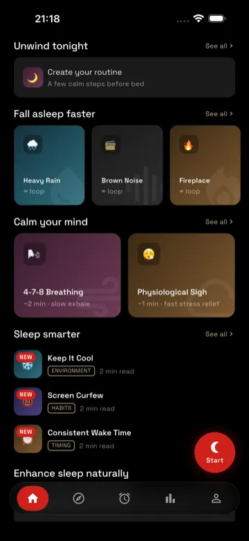 Notsleeping app screenshot