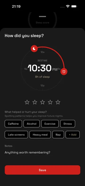 Notsleeping app screenshot