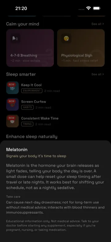 Notsleeping app screenshot