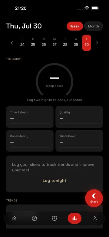 Notsleeping app screenshot