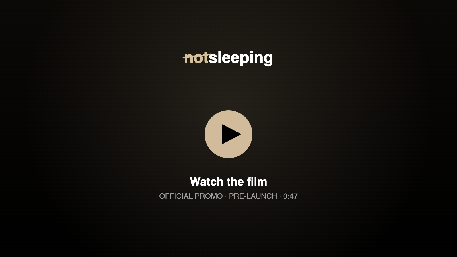 Notsleeping app demo placeholder